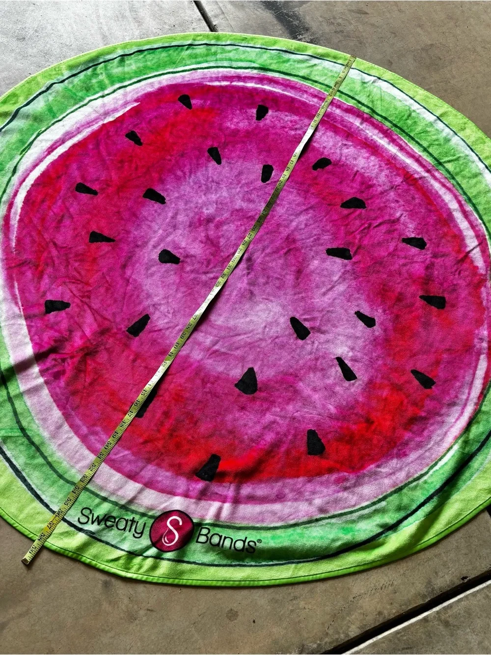 Sweaty Bands Watermelon Round Towel - Watermelon design 60” in diameter